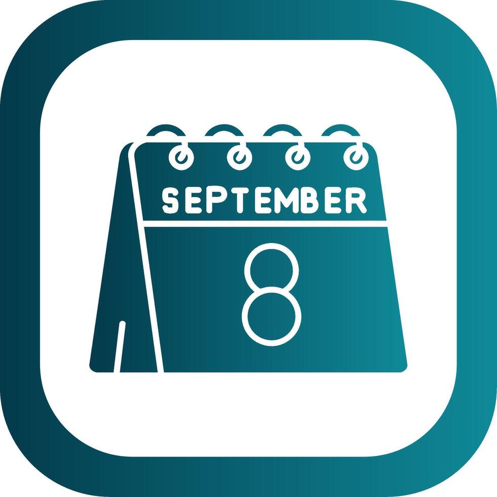 8th of September Glyph Gradient Round Corner Icon vector