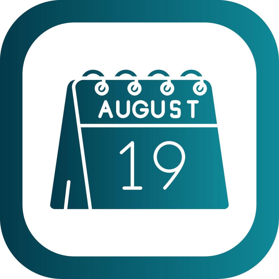 19th of August Glyph Gradient Round Corner Icon vector