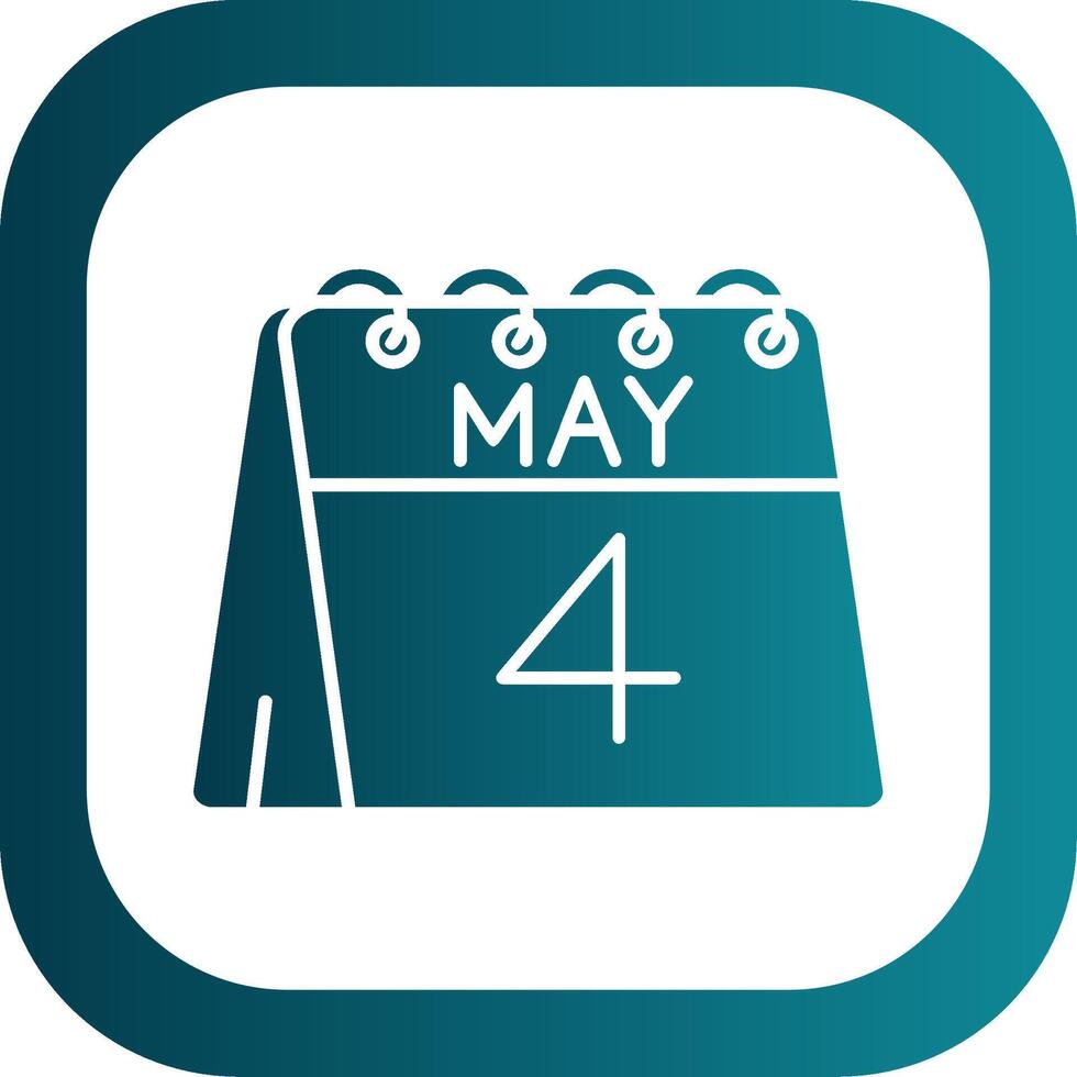 4th of May Glyph Gradient Round Corner Icon vector