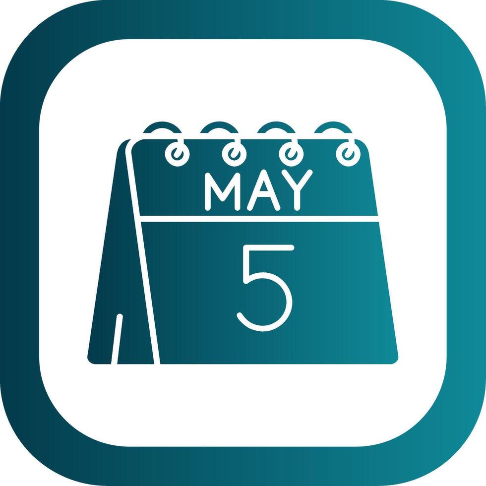 5th of May Glyph Gradient Round Corner Icon vector