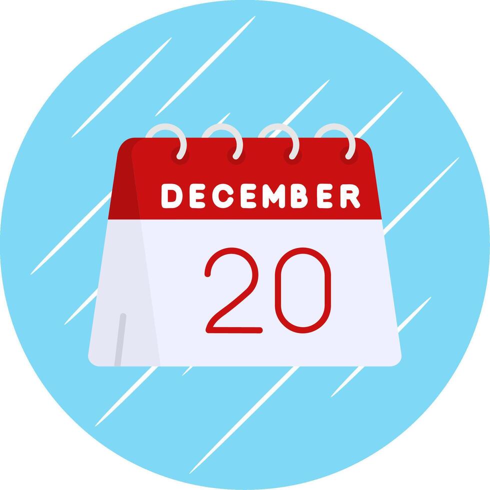 20th of December Flat Blue Circle Icon vector