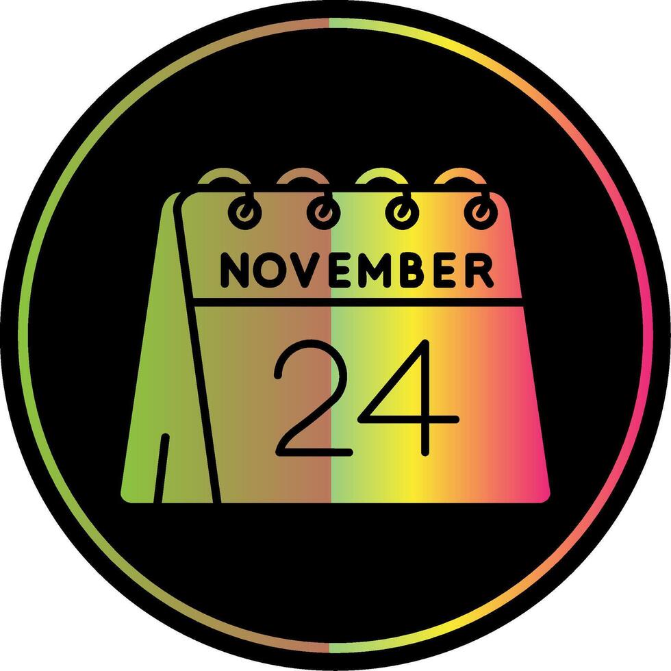 24th of November Glyph Due Color Icon vector