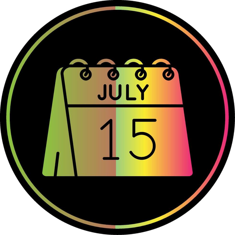 15th of July Glyph Due Color Icon vector