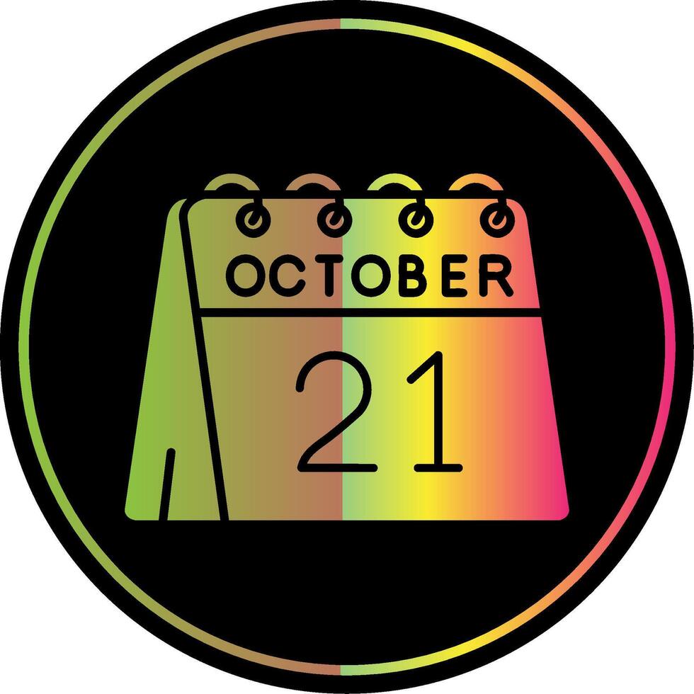 21st of October Glyph Due Color Icon vector