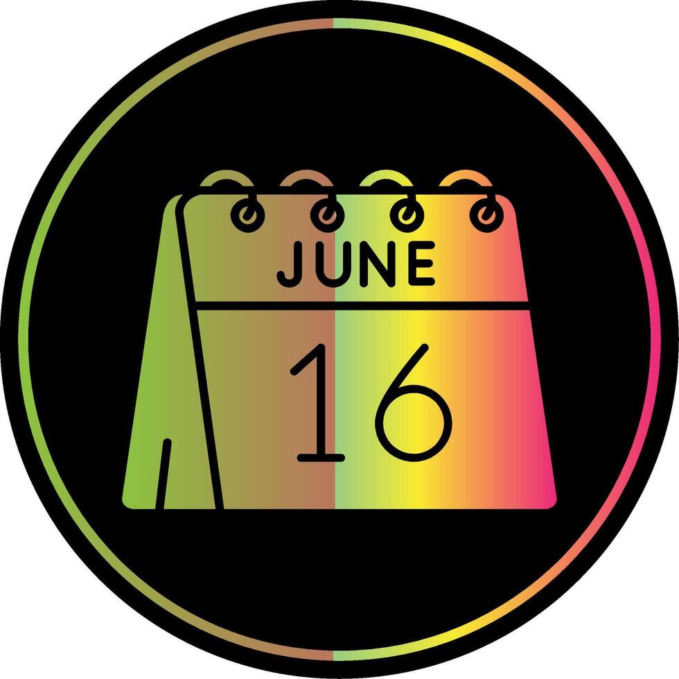 16th of June Glyph Due Color Icon vector