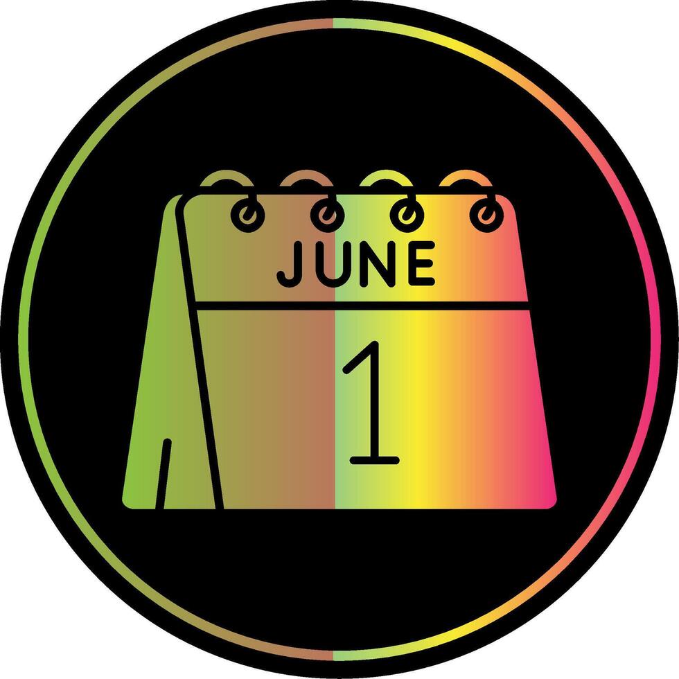1st of June Glyph Due Color Icon vector