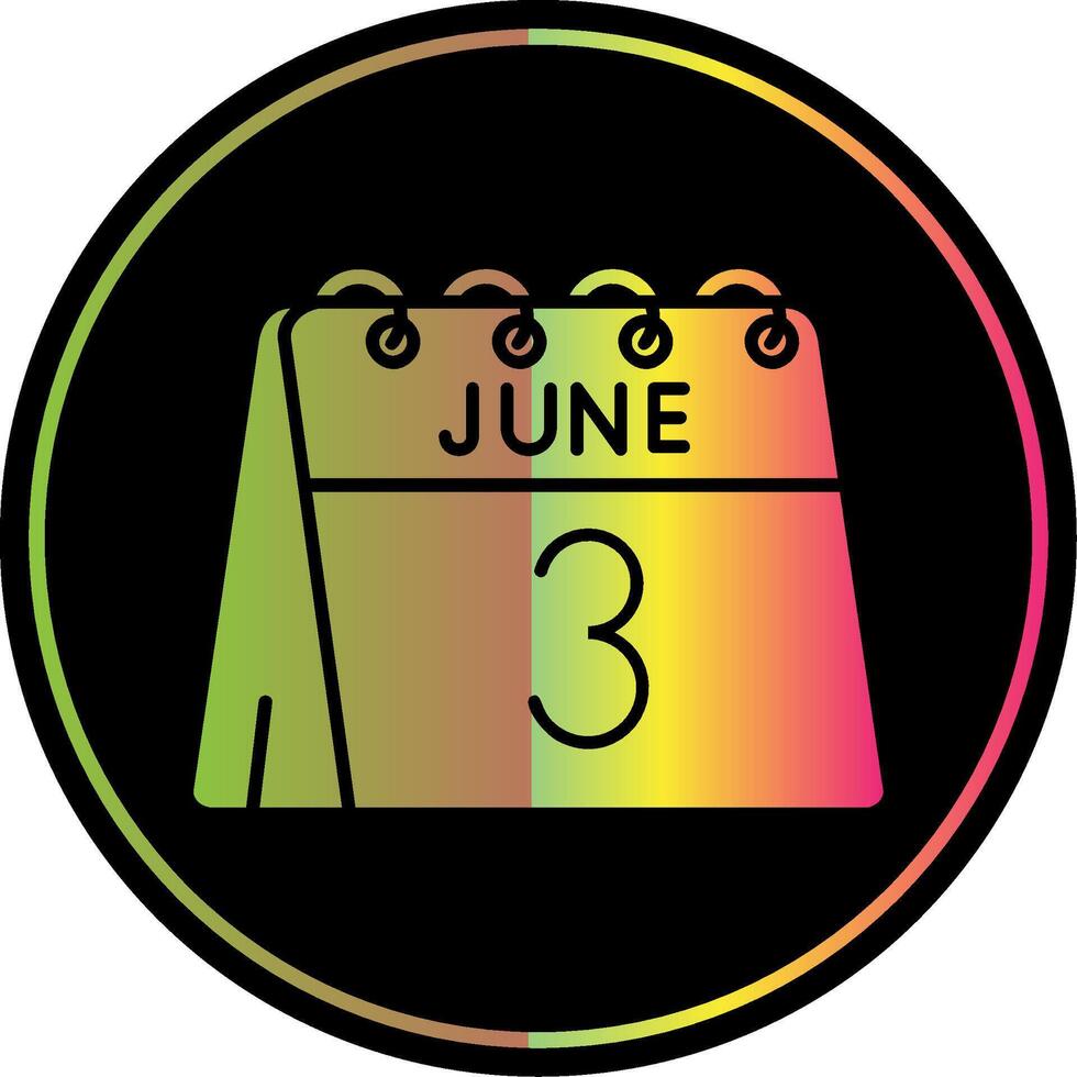 3rd of June Glyph Due Color Icon vector
