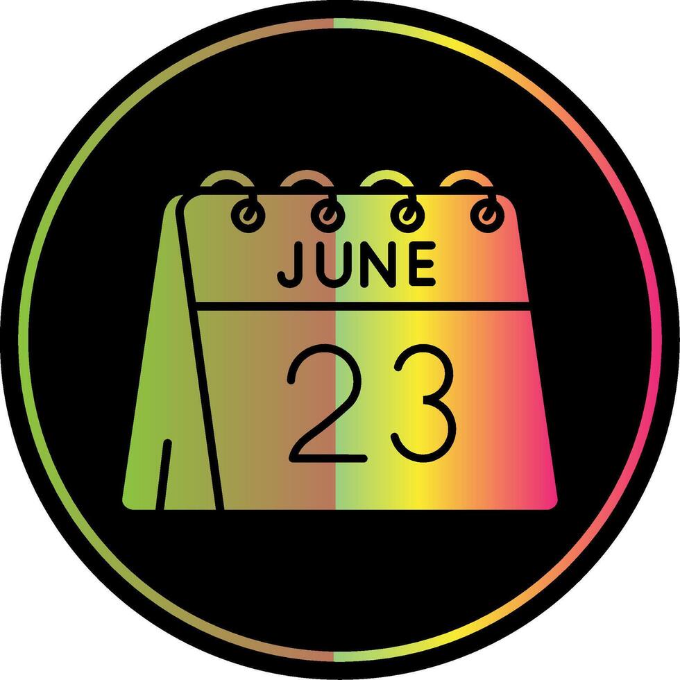 23rd of June Glyph Due Color Icon vector