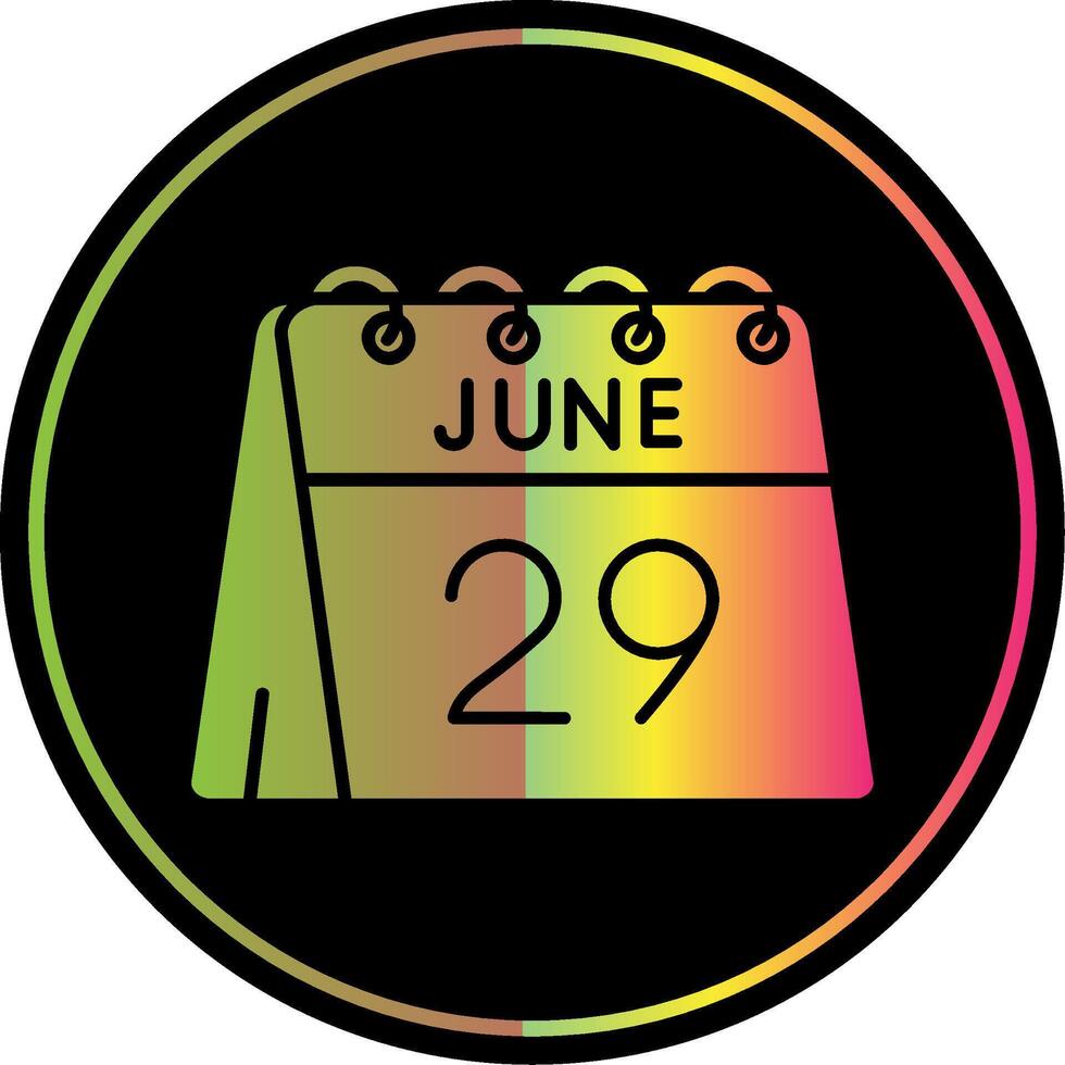 29th of June Glyph Due Color Icon vector