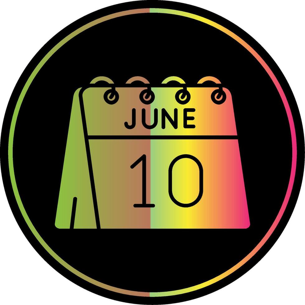 10th of June Glyph Due Color Icon vector