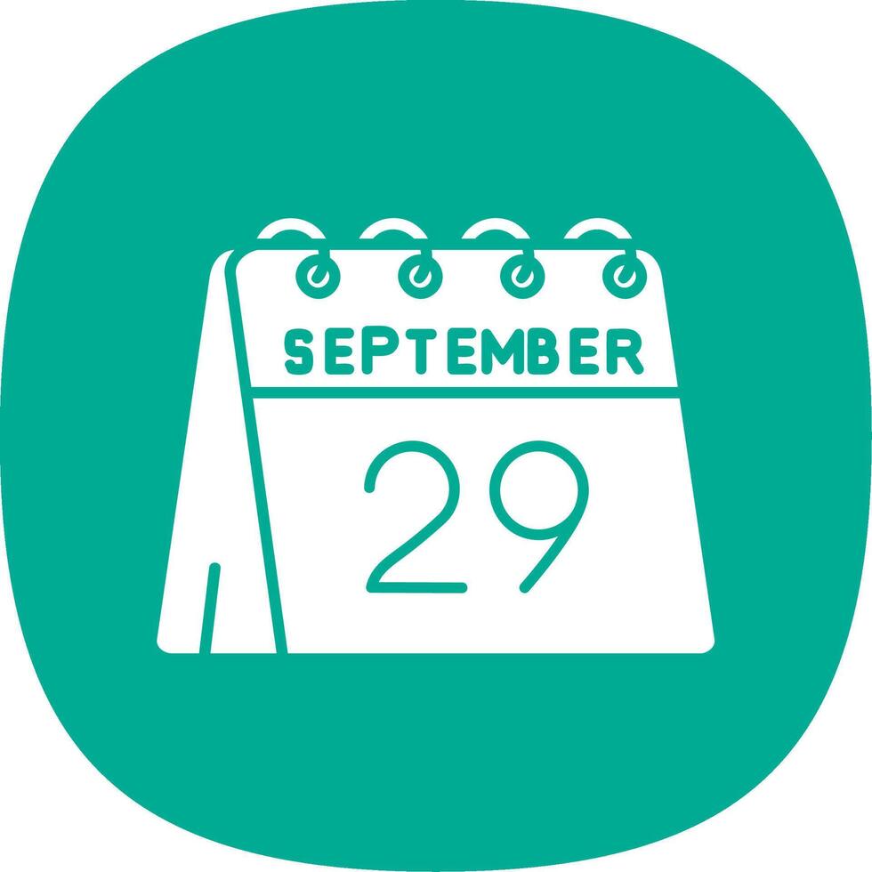 29th of September Glyph Curve Icon vector