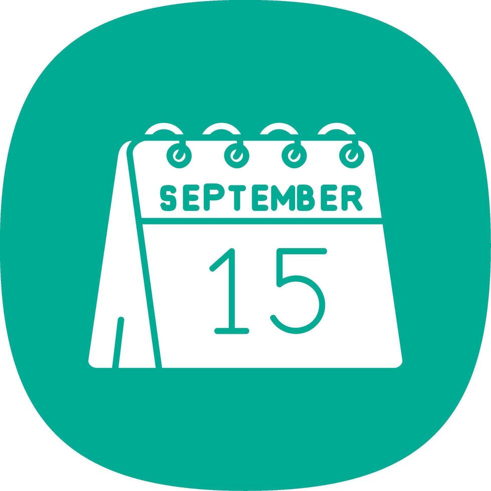 15th of September Glyph Curve Icon vector