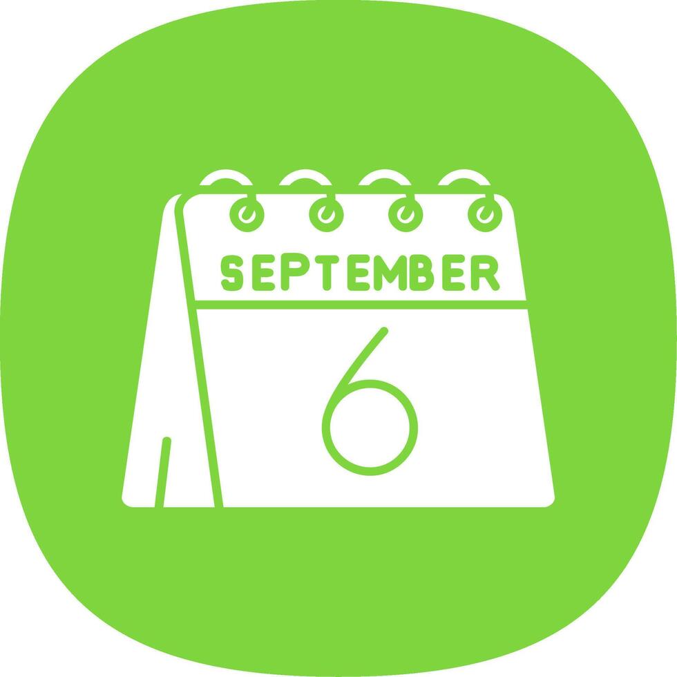 6th of September Glyph Curve Icon vector