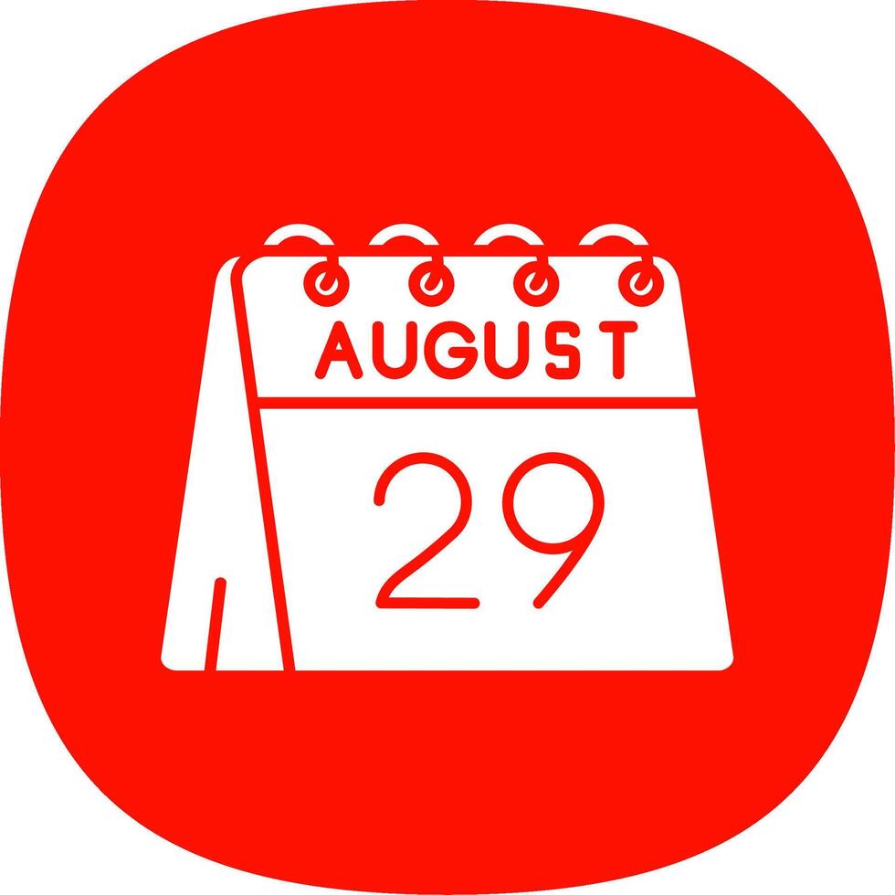 29th of August Glyph Curve Icon vector