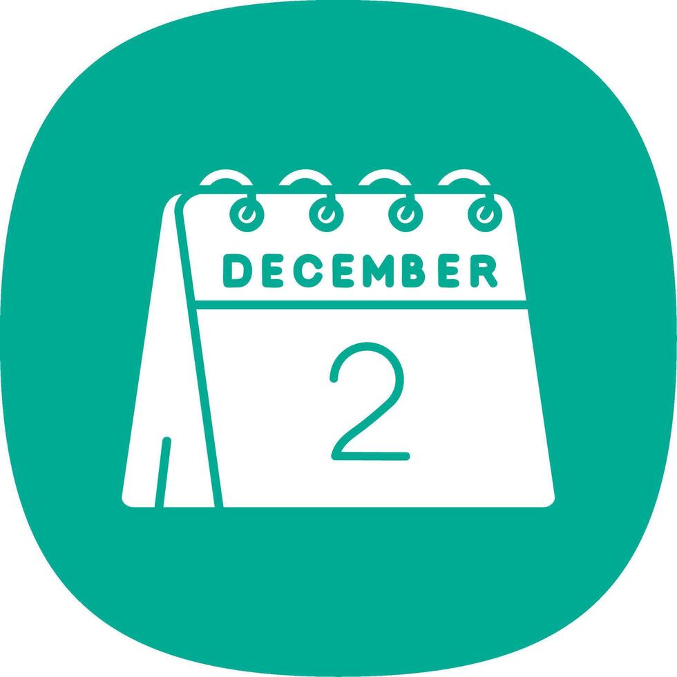 2nd of December Glyph Curve Icon vector