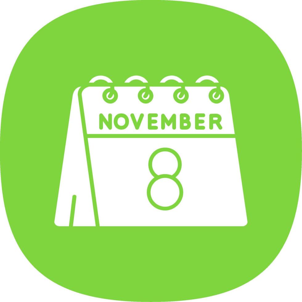 8th of November Glyph Curve Icon vector