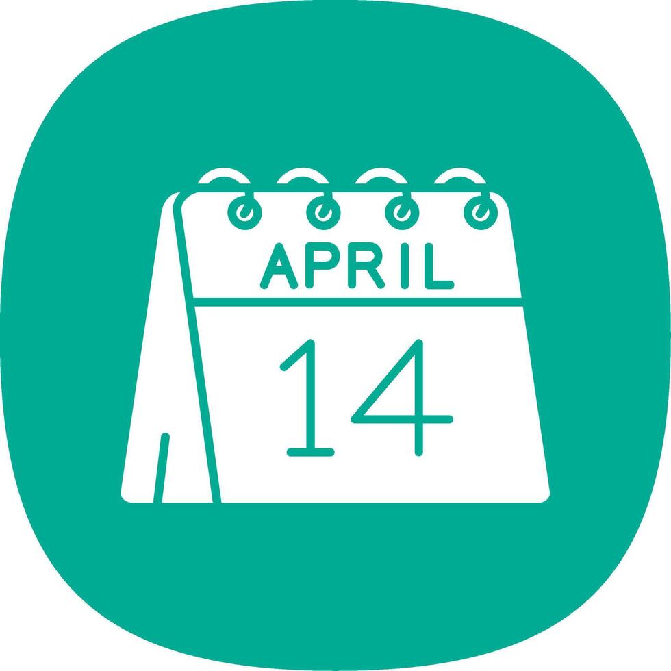 14th of April Glyph Curve Icon vector