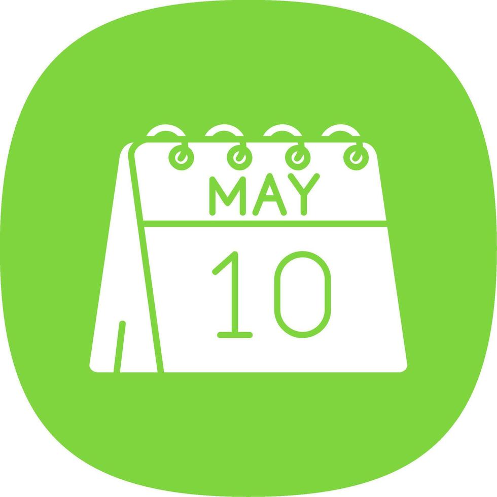 10th of May Glyph Curve Icon vector