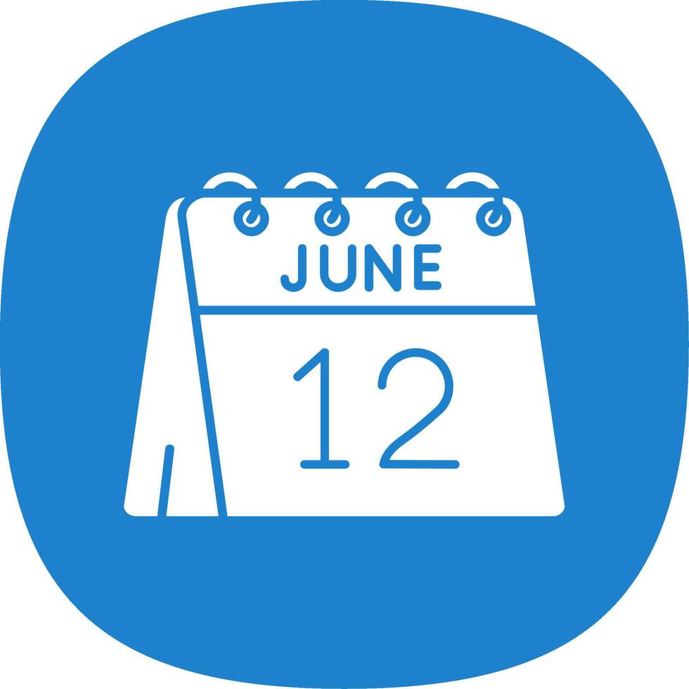 12th of June Glyph Curve Icon vector