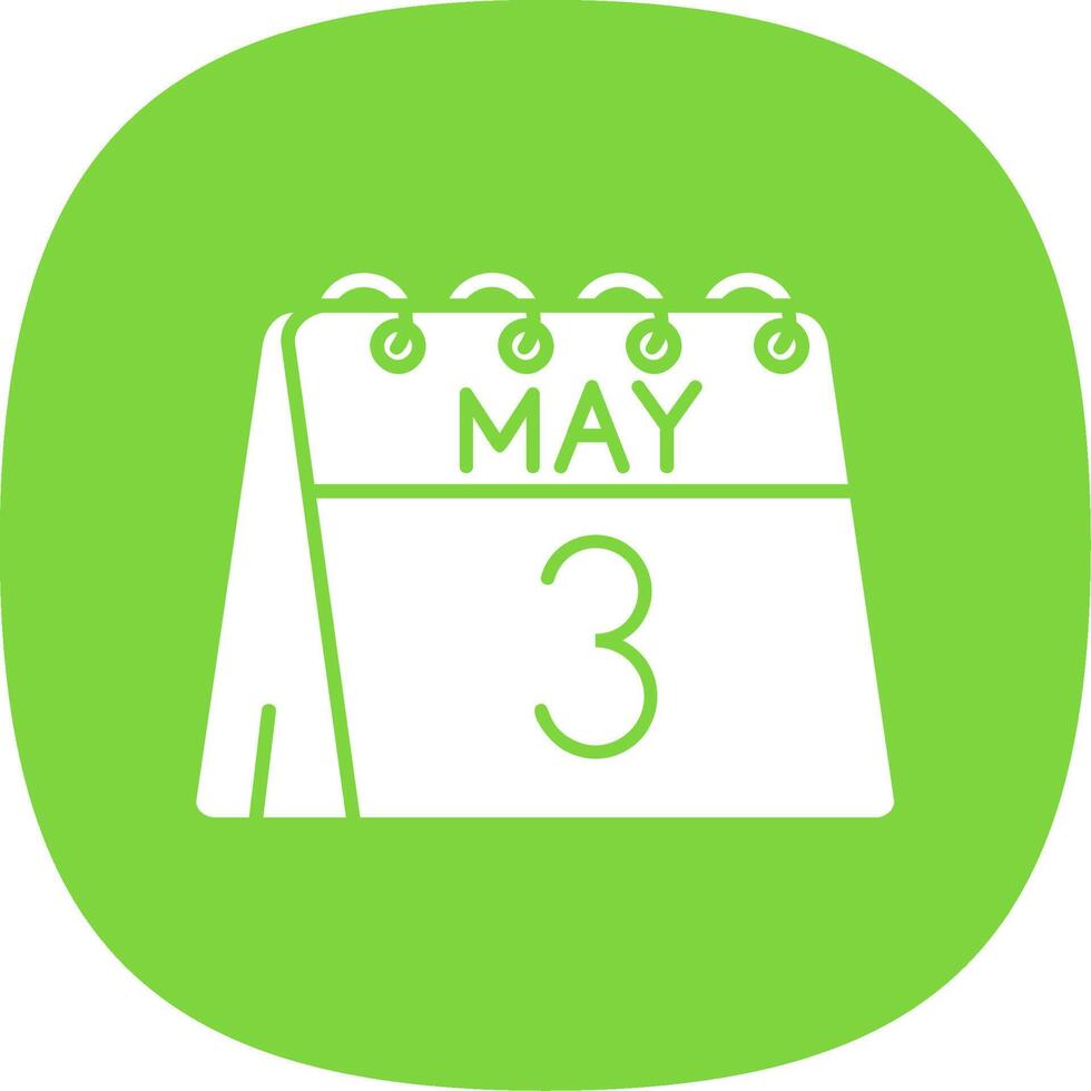 3rd of May Glyph Curve Icon vector