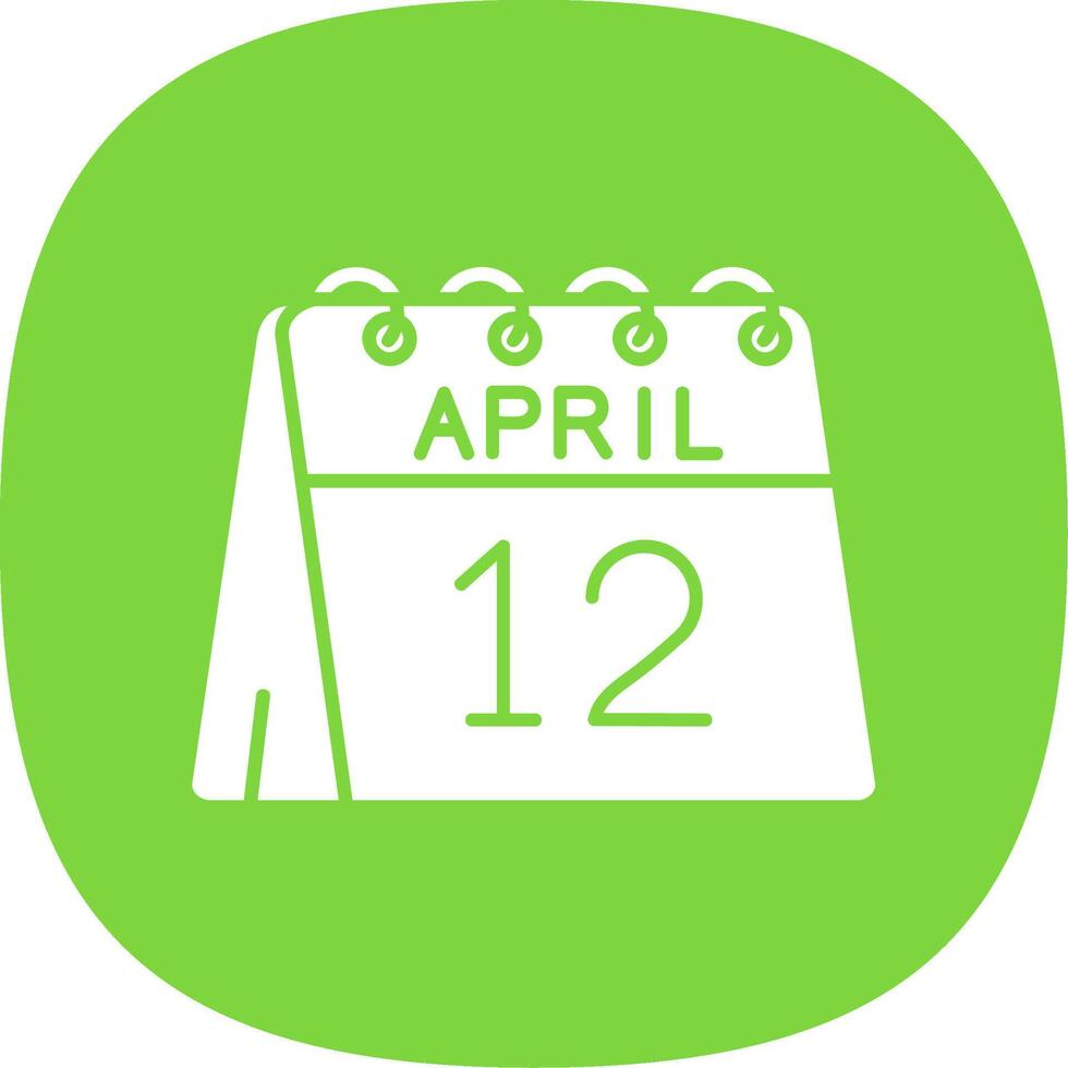 12th of April Glyph Curve Icon vector