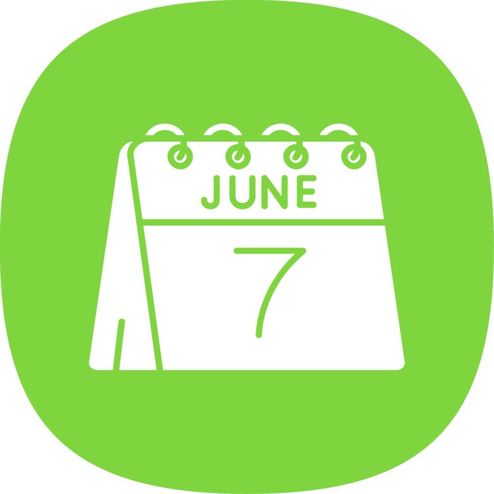 7th of June Glyph Curve Icon vector