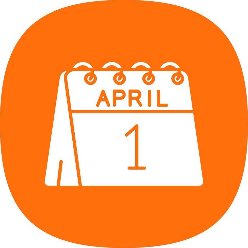 1st of April Glyph Curve Icon vector