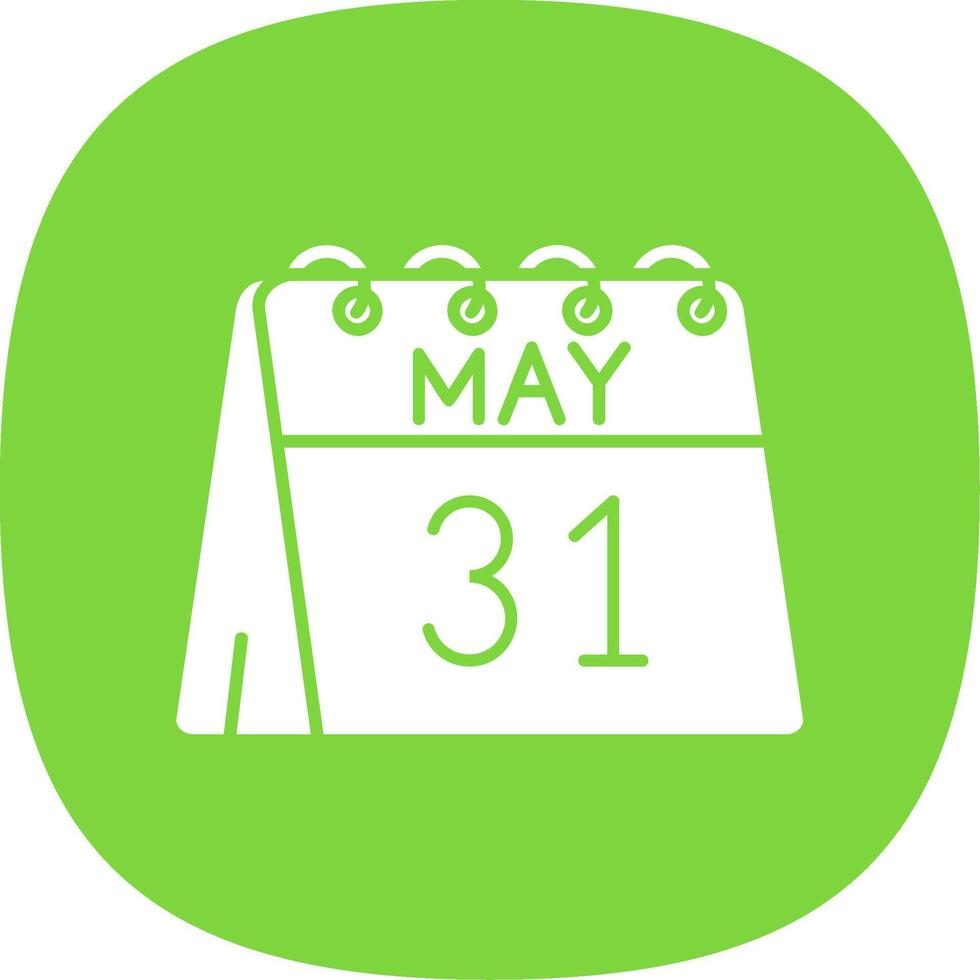 31st of May Glyph Curve Icon vector