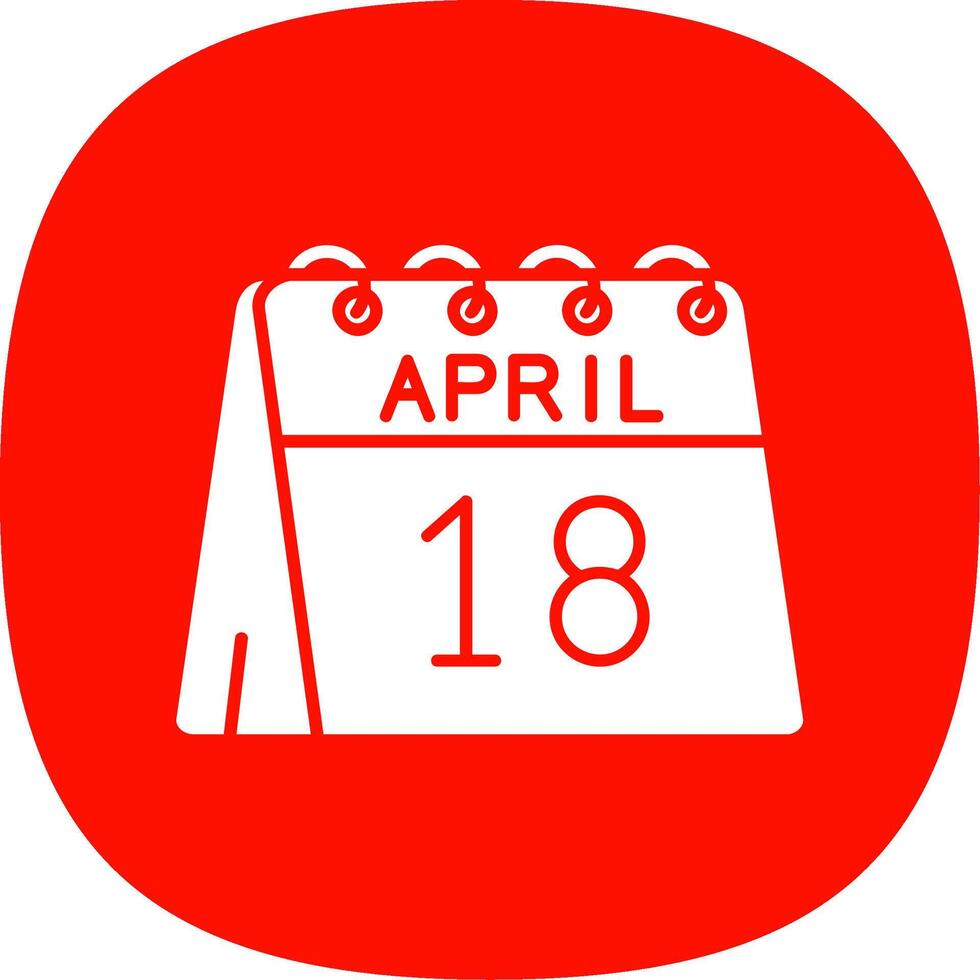 18th of April Glyph Curve Icon vector