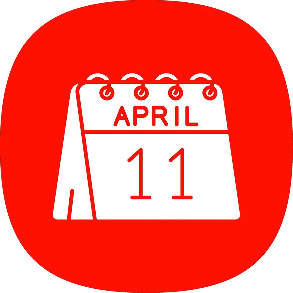 11th of April Glyph Curve Icon vector