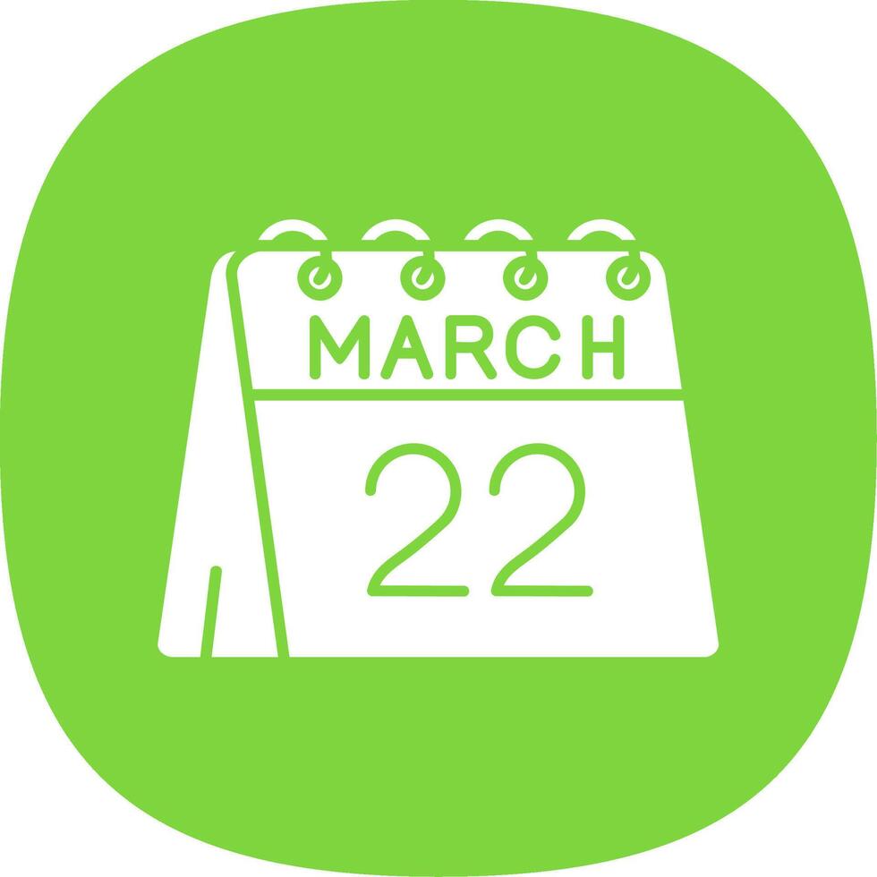 22nd of March Glyph Curve Icon vector