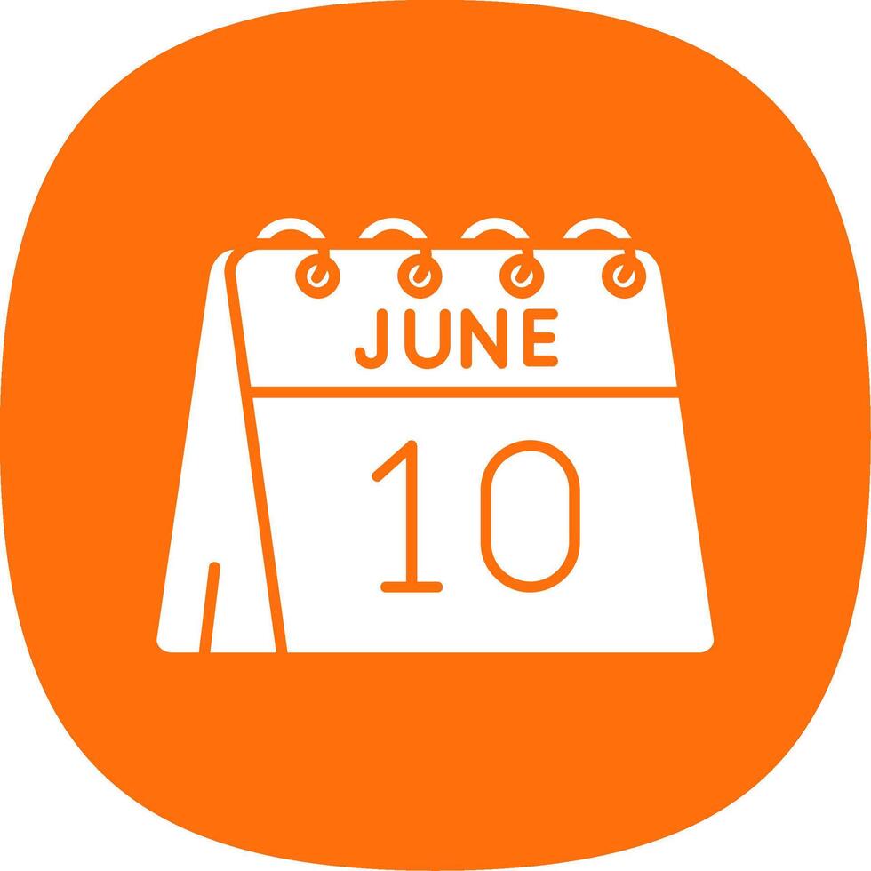 10th of June Glyph Curve Icon vector