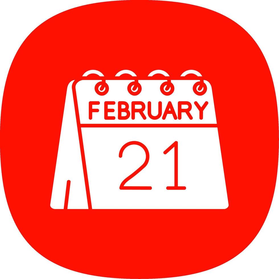 21st of February Glyph Curve Icon vector