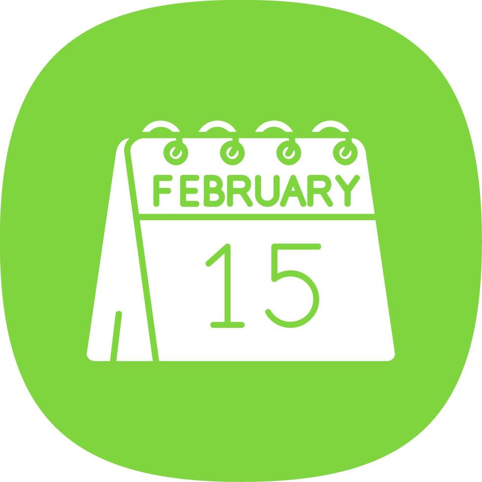 15th of February Glyph Curve Icon vector