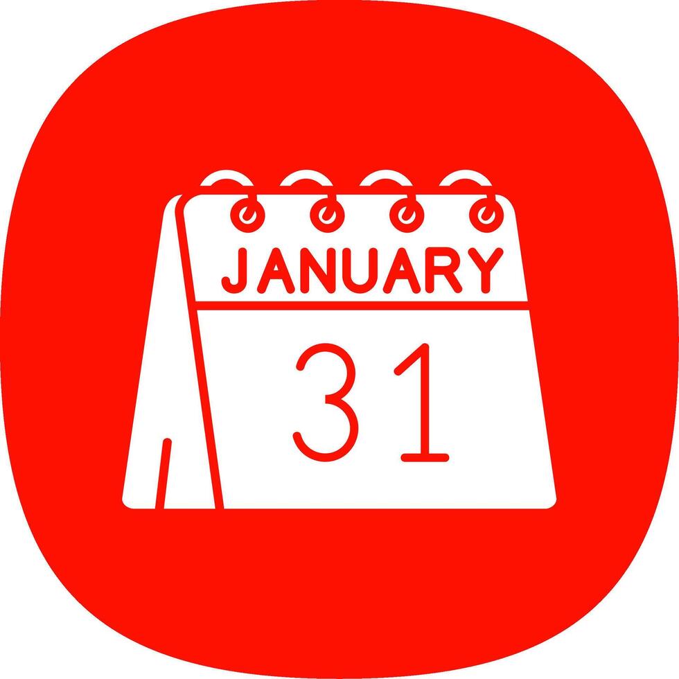 31st of January Glyph Curve Icon vector