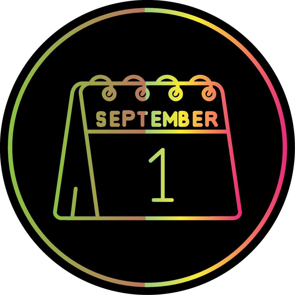 1st of September Line Gradient Due Color Icon vector