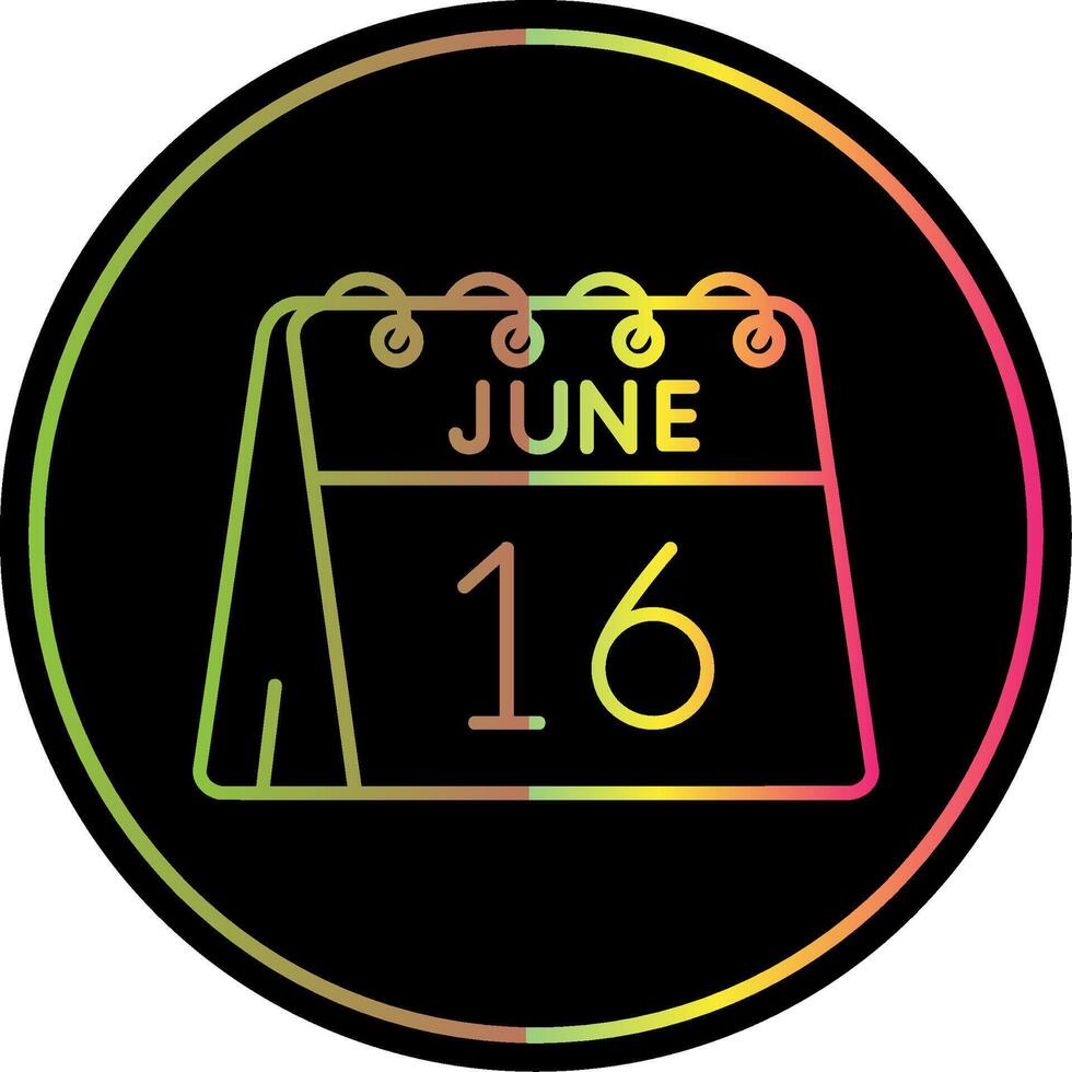 16th of June Line Gradient Due Color Icon vector