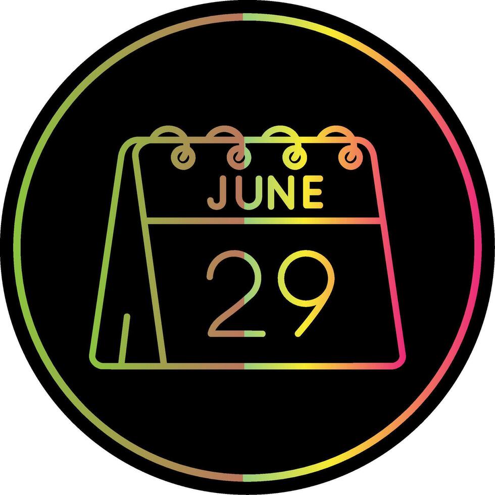 29th of June Line Gradient Due Color Icon vector