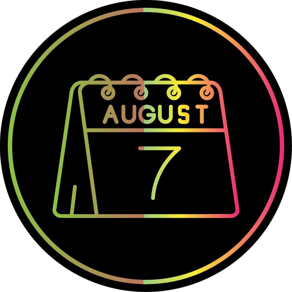 7th of August Line Gradient Due Color Icon vector