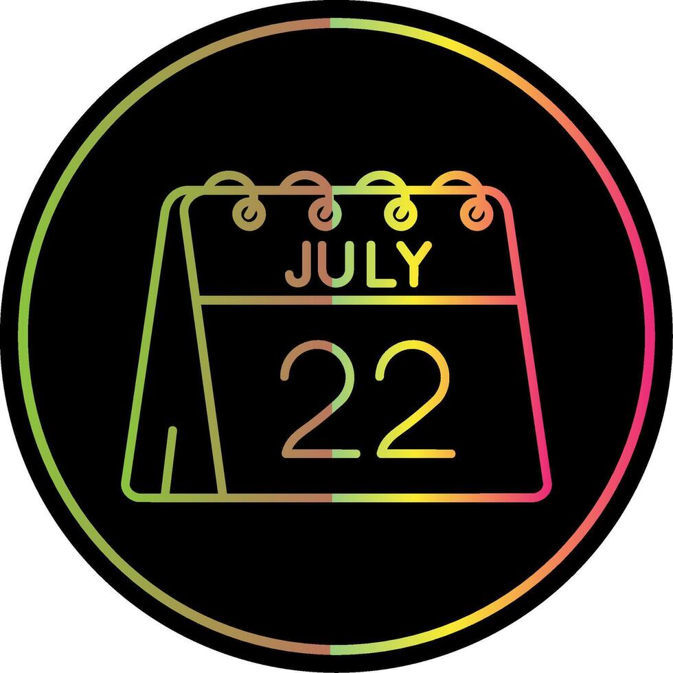 22nd of July Line Gradient Due Color Icon vector