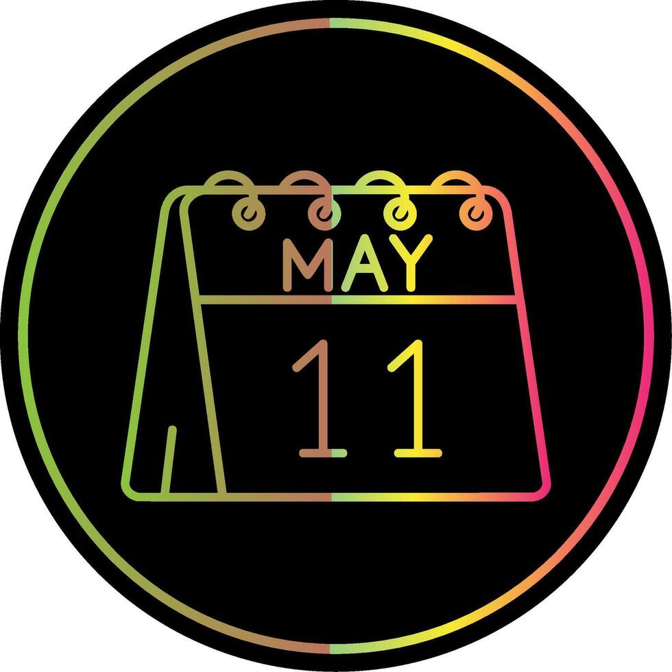 11th of May Line Gradient Due Color Icon vector