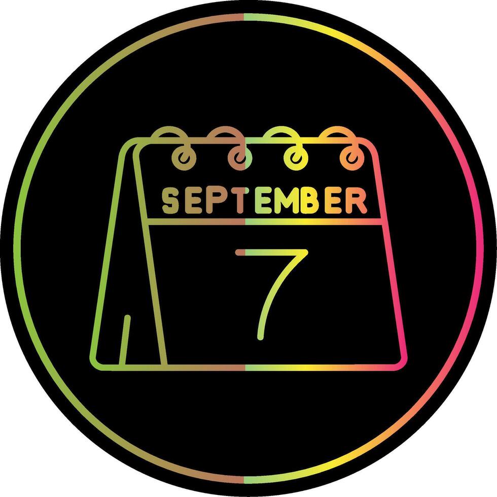 7th of September Line Gradient Due Color Icon vector