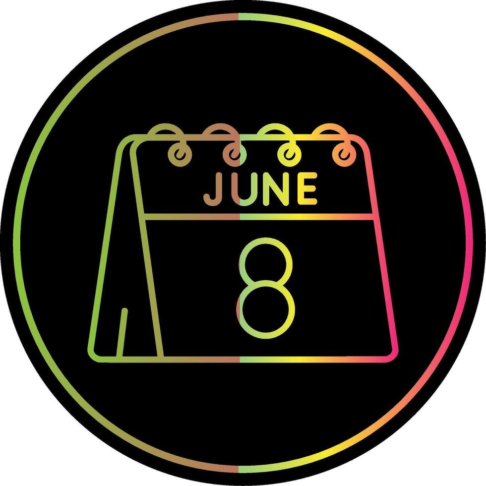 8th of June Line Gradient Due Color Icon vector