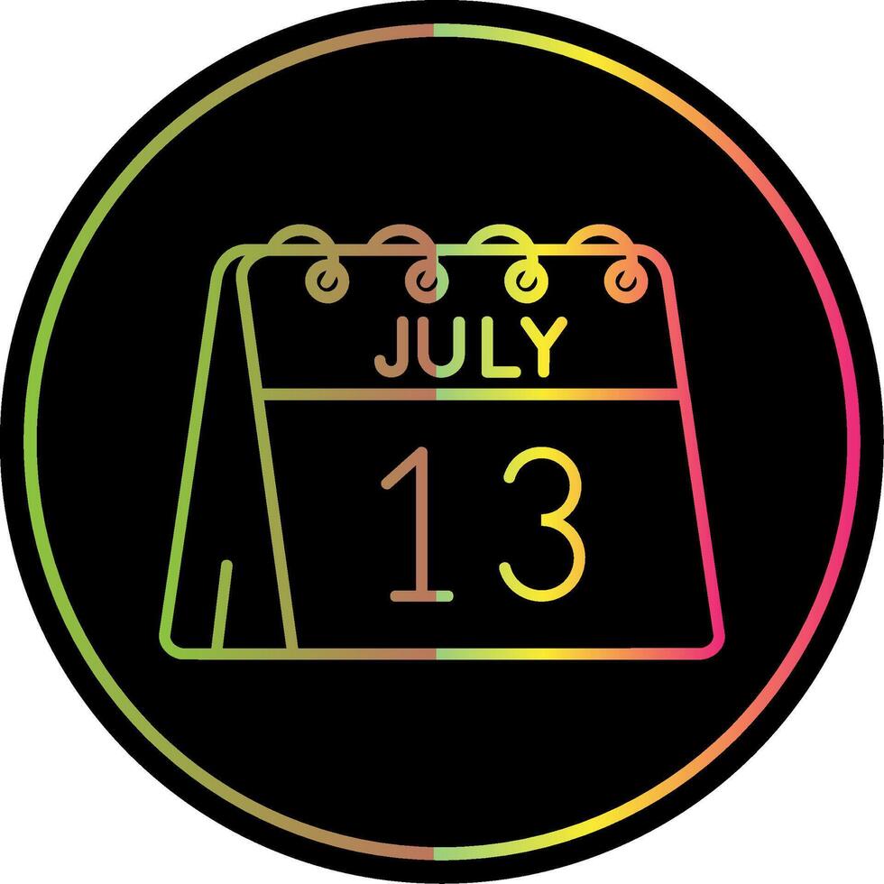 13th of July Line Gradient Due Color Icon vector