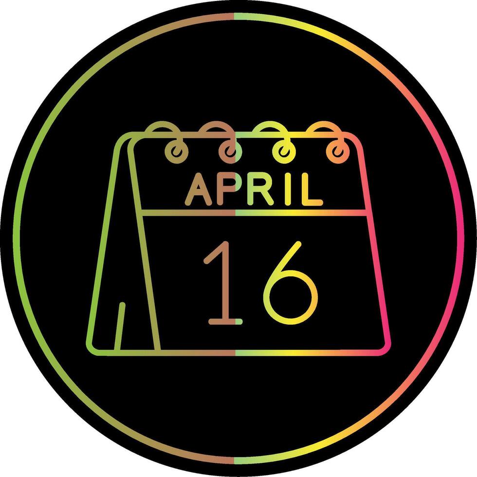 16 de abril línea degradado debido color icono vector