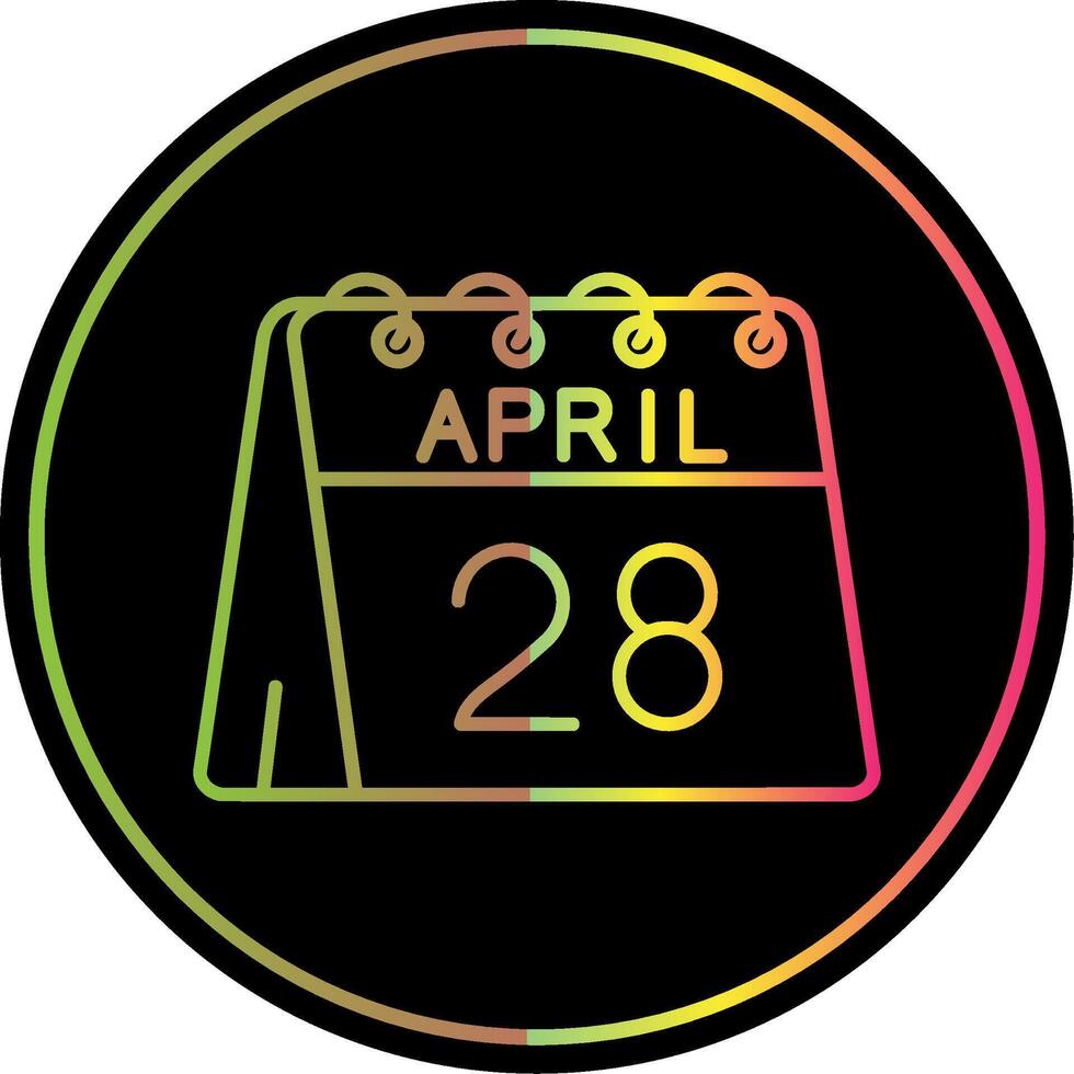28 de abril línea degradado debido color icono vector