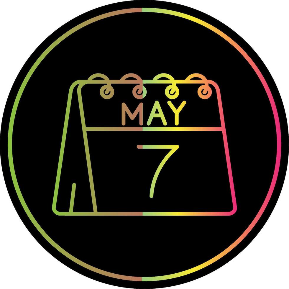 7th of May Line Gradient Due Color Icon vector