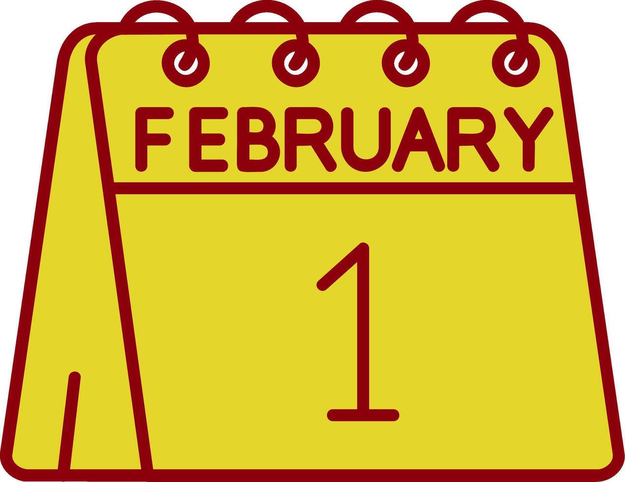 1st of February Vintage Icon vector