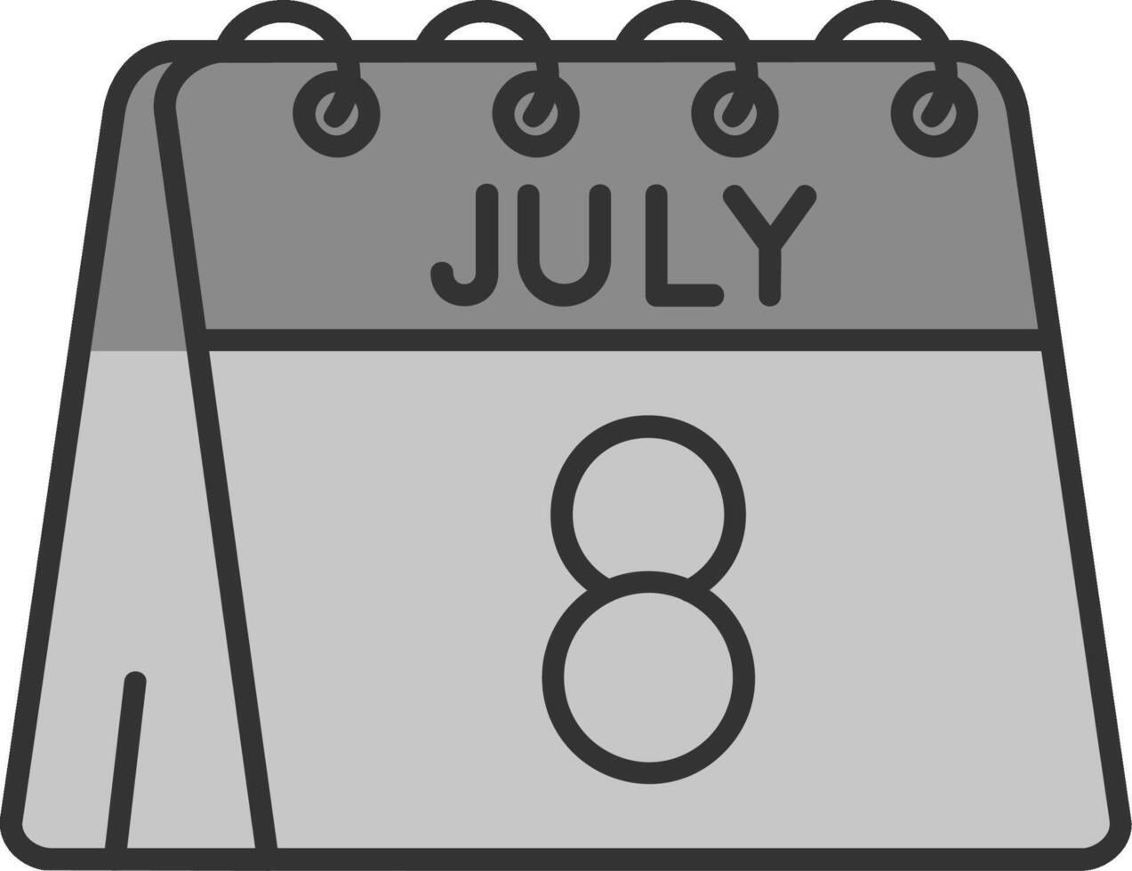 8th of July Line Filled Greyscale Icon vector