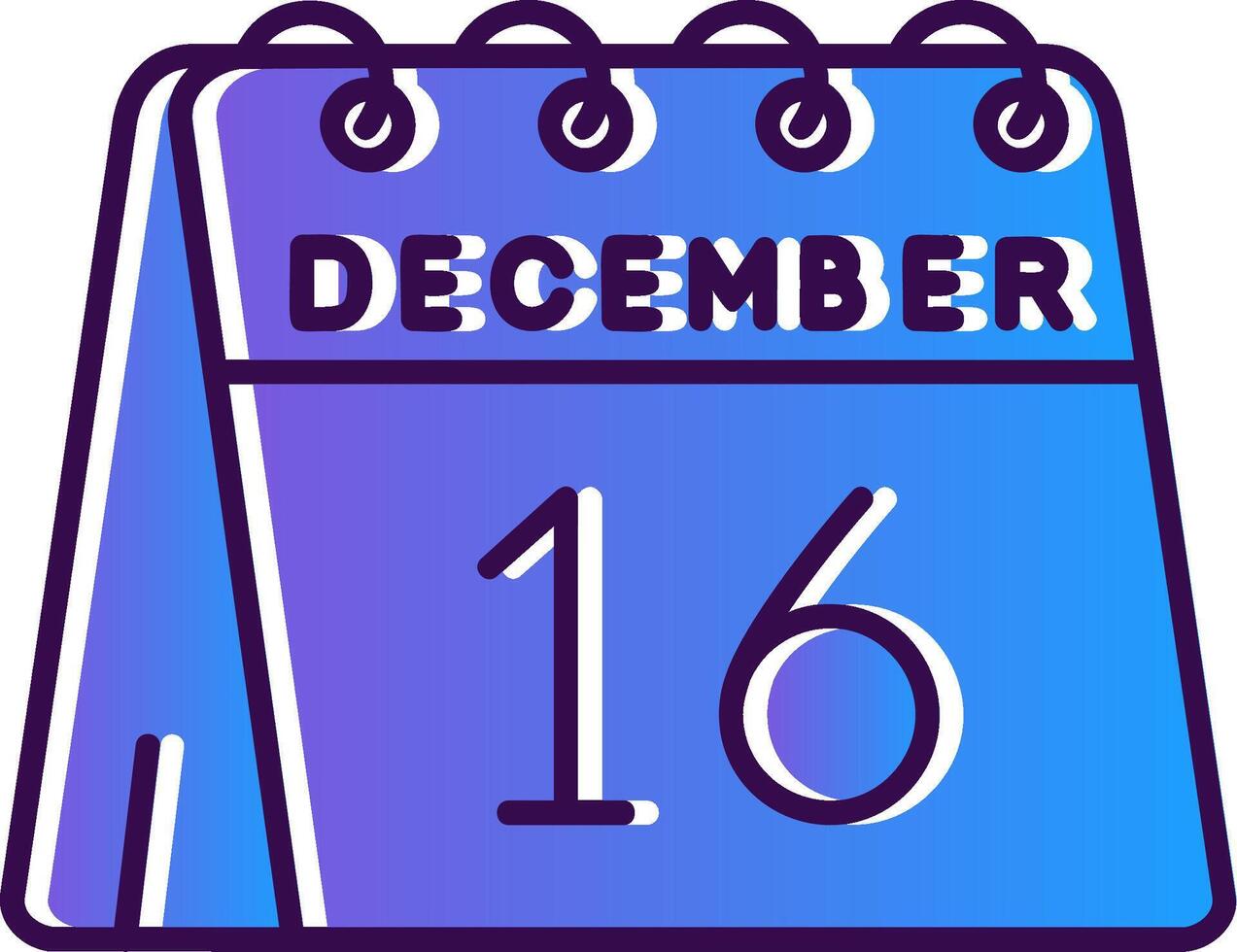 16 de diciembre degradado lleno icono vector